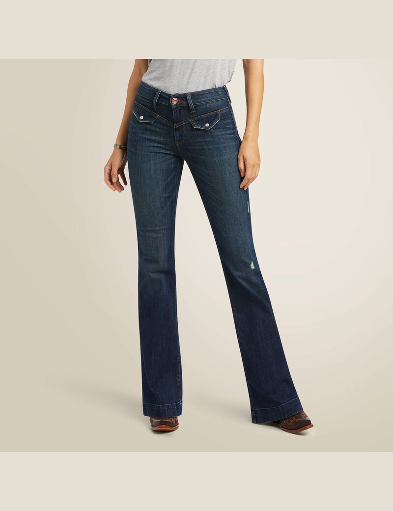 Ariat Slim Trouser Bessie Wide Leg Jean Pacific | UGFMDR-095