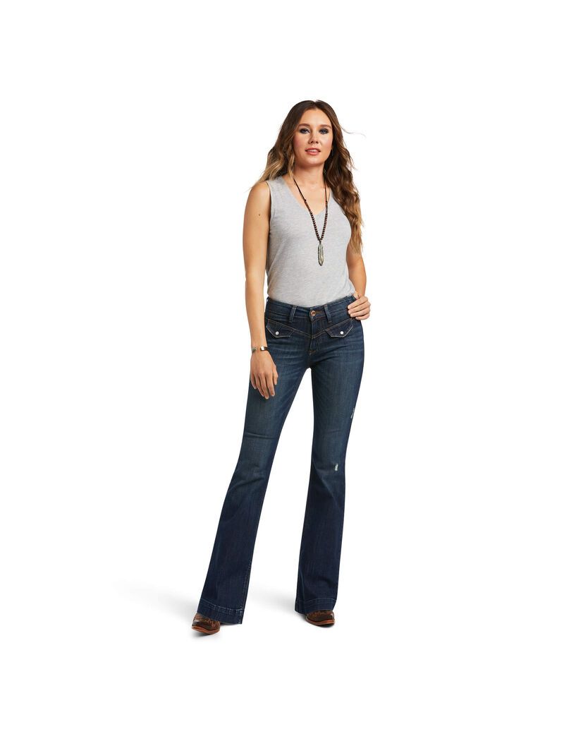 Ariat Slim Trouser Bessie Wide Leg Jean Pacific | UGFMDR-095