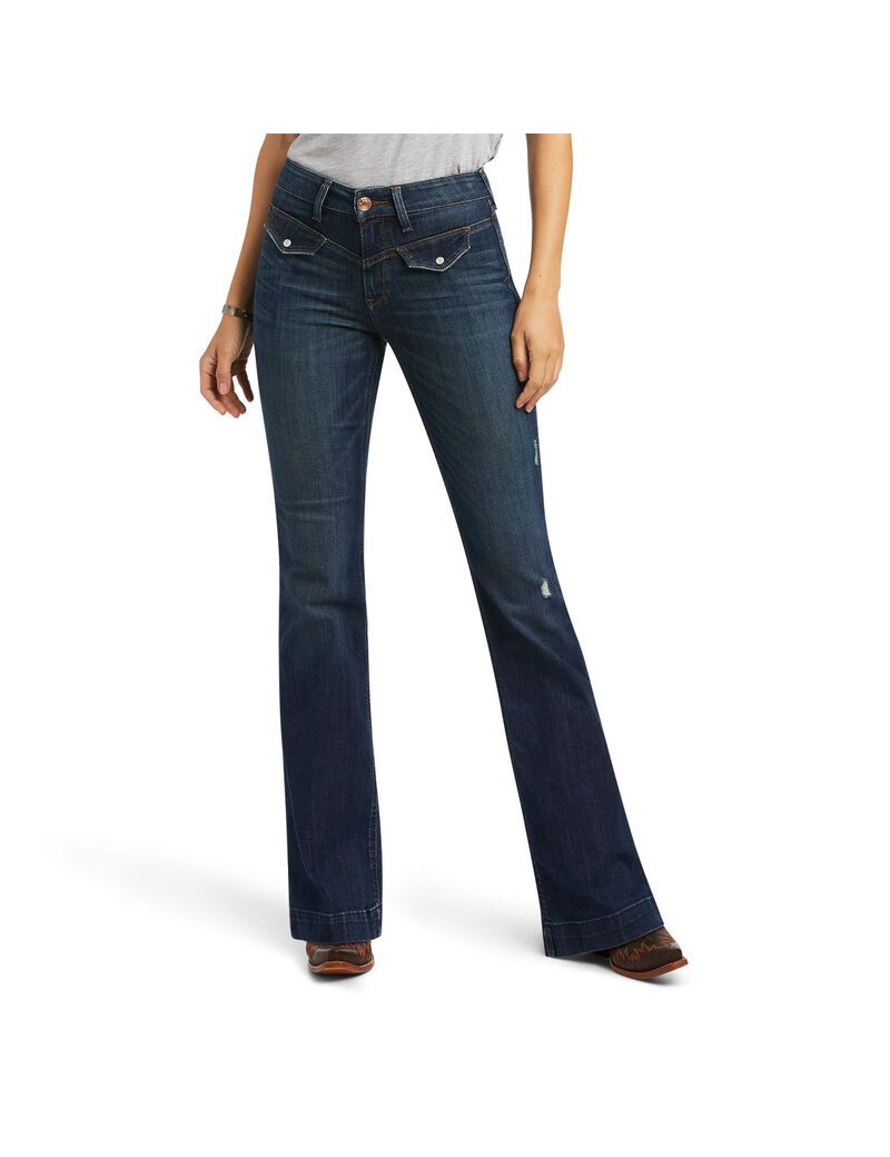 Ariat Slim Trouser Bessie Wide Leg Jean Pacific | UGFMDR-095