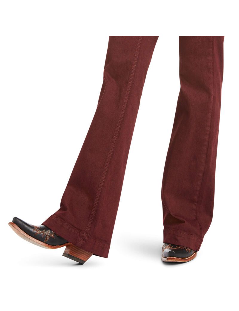 Ariat Slim Trouser Ella Wide Leg Jean Cherry Mahogany | XJMLZC-514