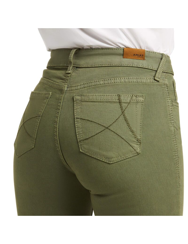 Ariat Slim Trouser Ella Wide Leg Jean Military Green | VWCSAN-526