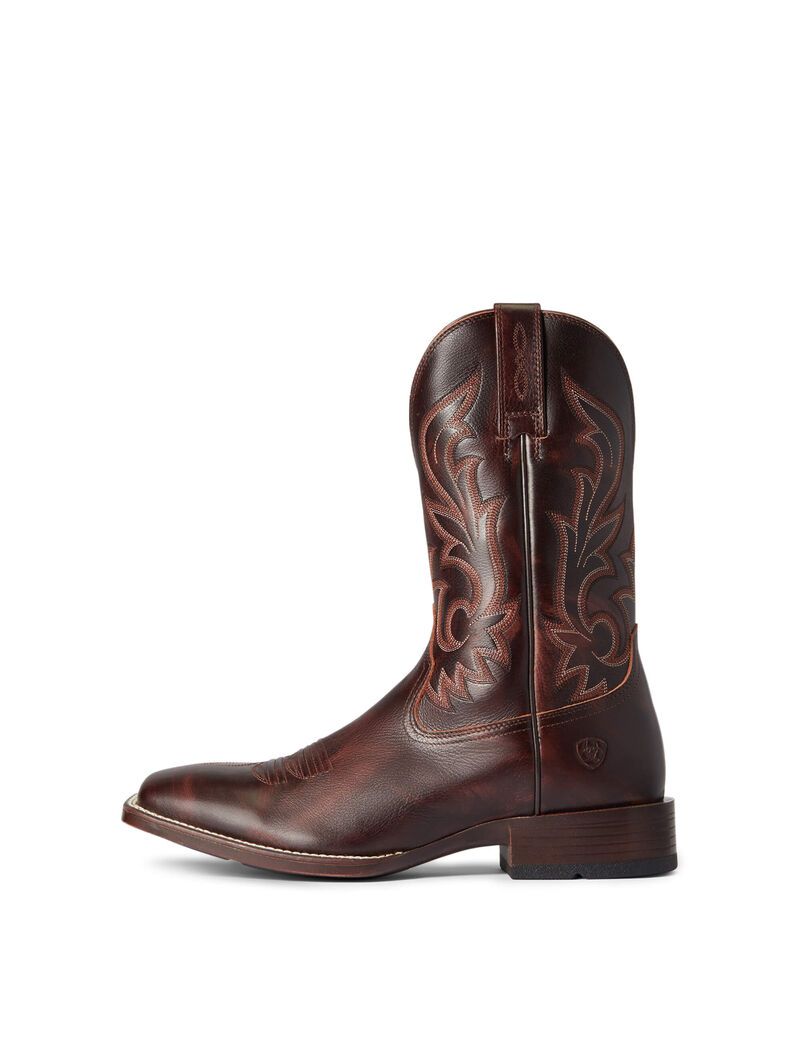 Ariat Slim Zip Ultra Western Boot Hand Stained Red - Brown | RATMNI-632