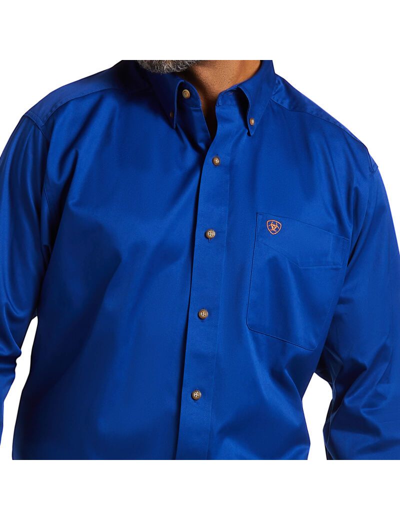 Ariat Solid Twill Classic Fit Shirt Ultramarine | JZQOYR-497