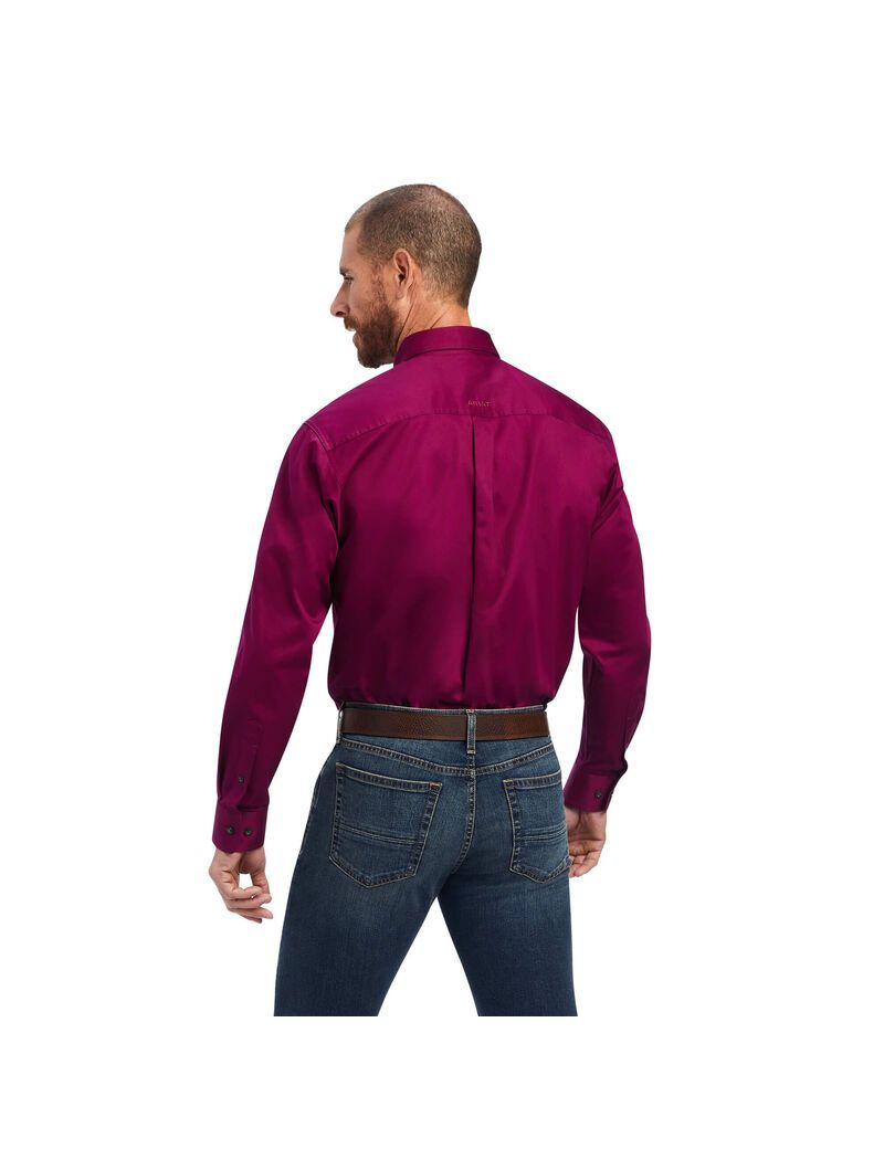 Ariat Solid Twill Shirt Magenta Purple | UJQFPD-215