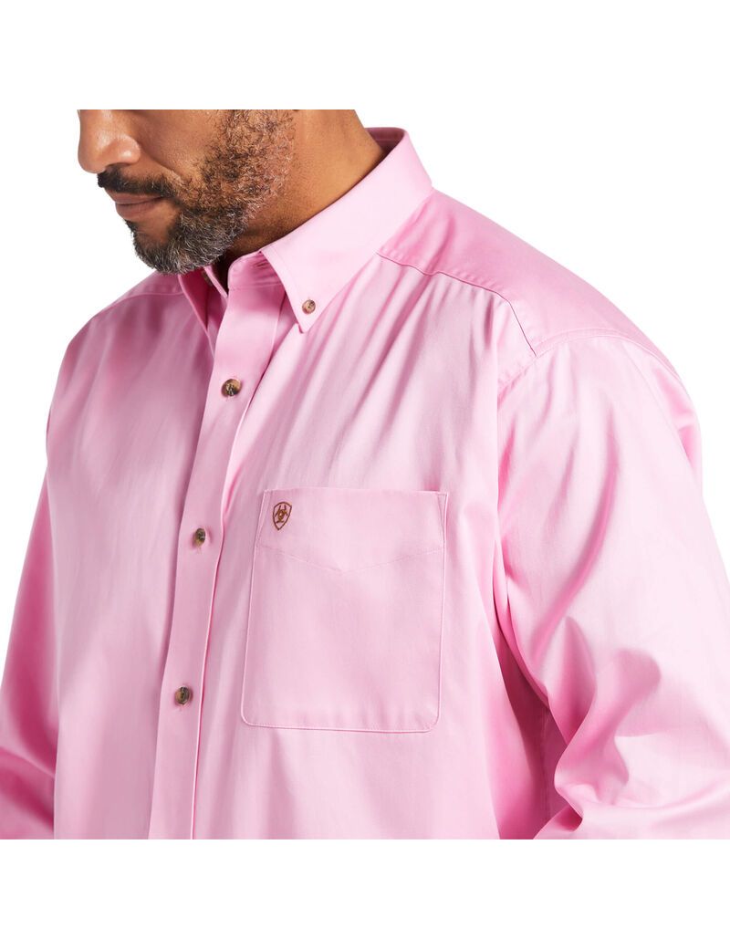 Ariat Solid Twill Shirt Prism Pink | EFCOAI-867