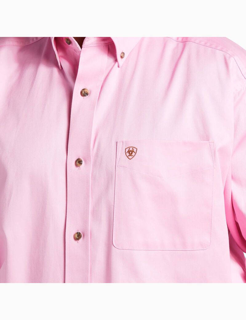 Ariat Solid Twill Shirt Prism Pink | EFCOAI-867