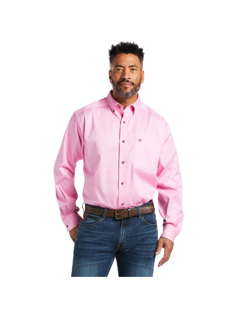 Ariat Solid Twill Shirt Prism Pink | EFCOAI-867