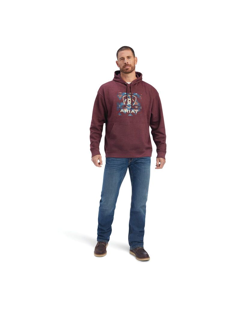 Ariat Southwest Block Sweatshirt Malbec Heather | MAFXPU-854