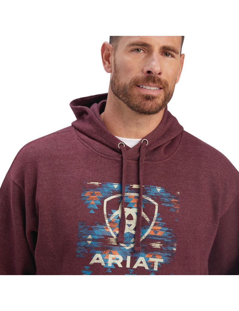 Ariat Southwest Block Sweatshirt Malbec Heather | MAFXPU-854