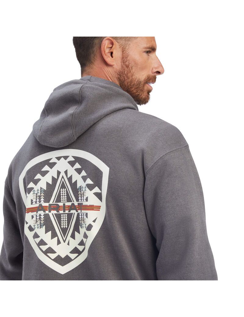 Ariat Southwest Shield Sweatshirt Charcoal Heather | REKSPI-702