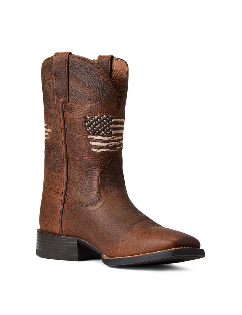 Ariat Sport All Country Western Boot Cliff Brown | RAEZSU-740