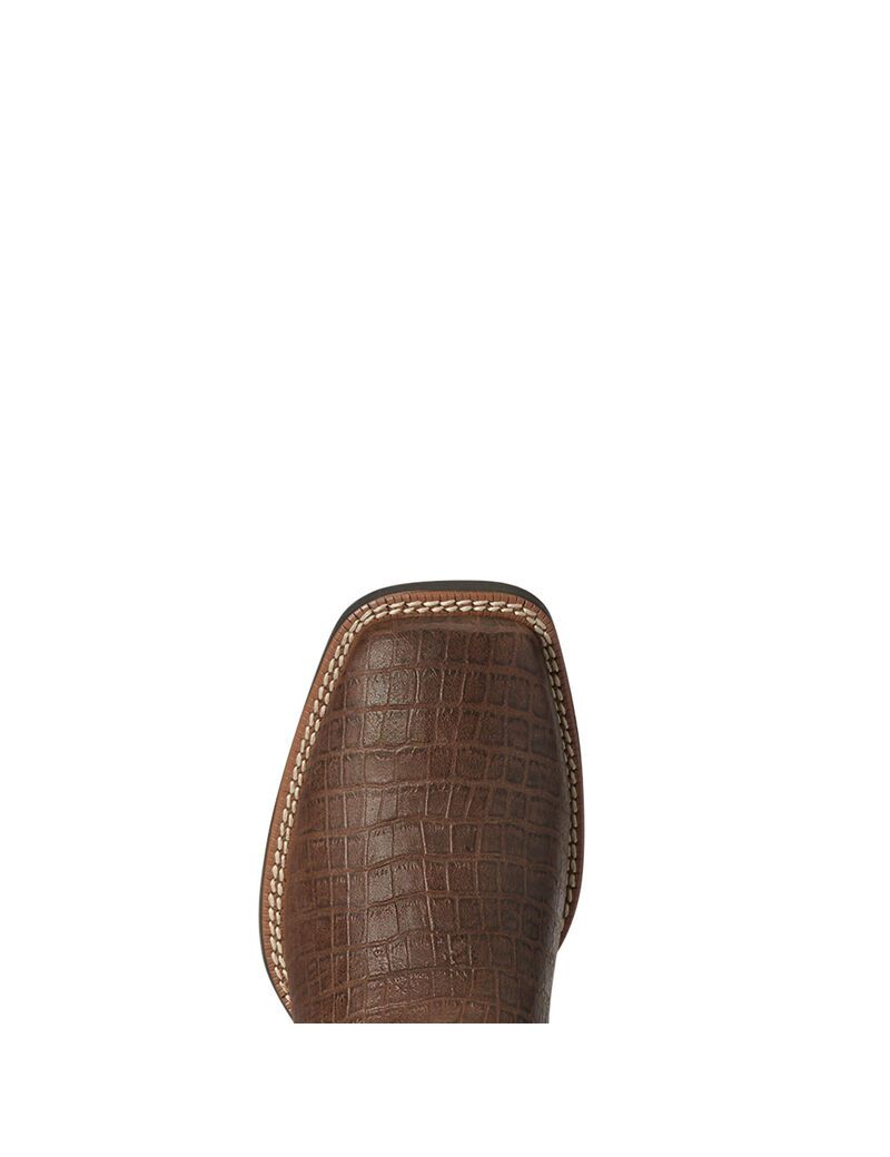 Ariat Sport Buckout Western Boot Chocolate Croc Print | VQWGAX-439