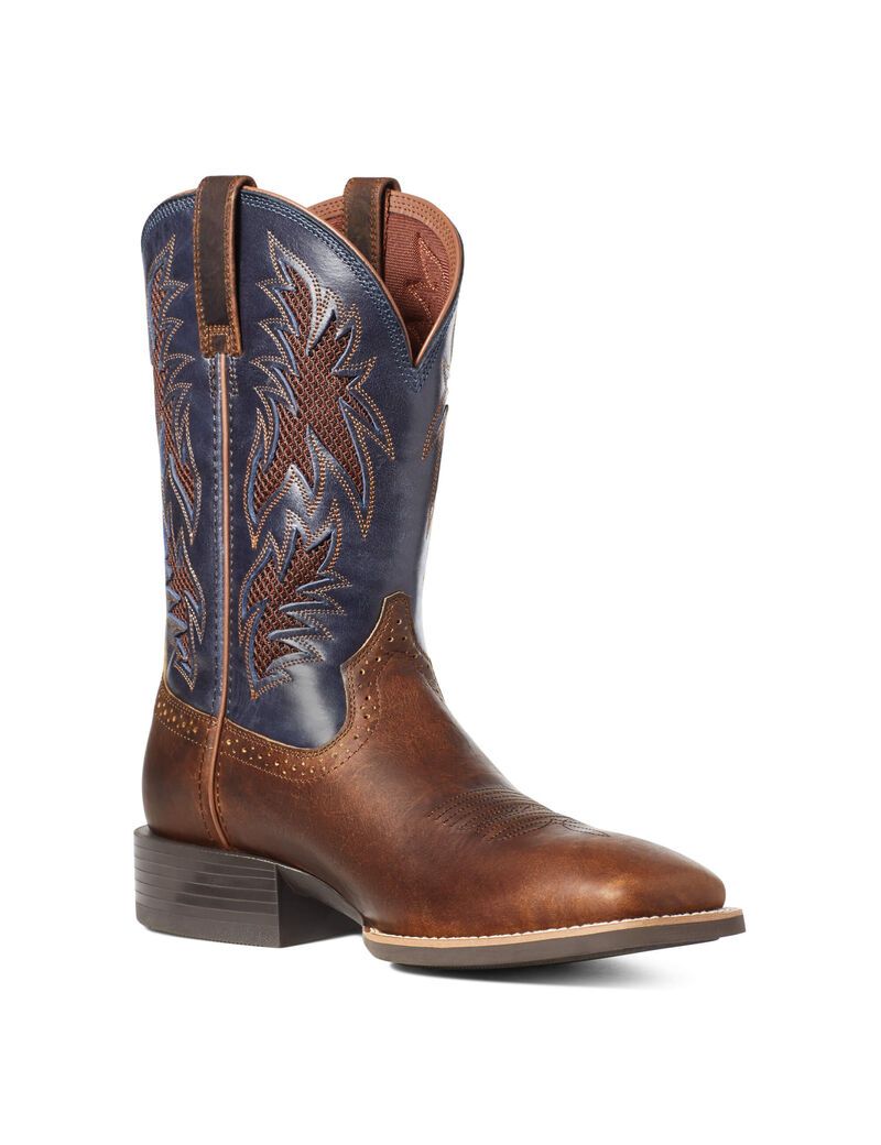 Ariat Sport Cool VentTEK Western Boot Bar Top Brown | PUBRFO-742