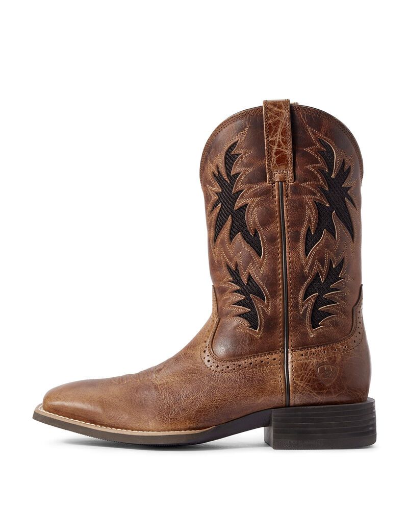 Ariat Sport Cool VentTEK Western Boot Dark Tan | UBWFIJ-382