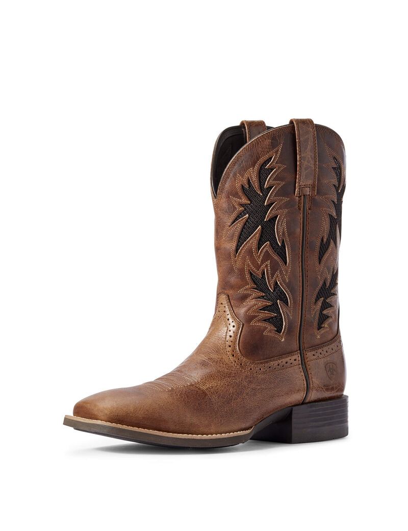 Ariat Sport Cool VentTEK Western Boot Dark Tan | UBWFIJ-382