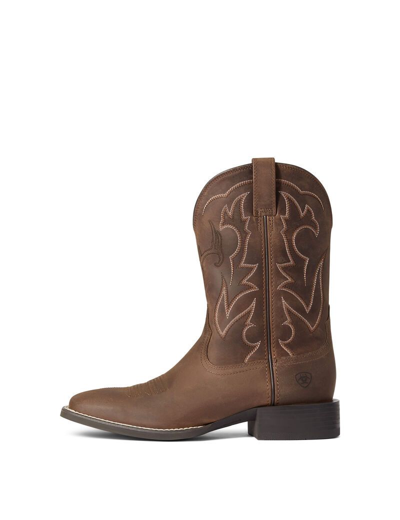 Ariat Sport Outdoor Western Boot Distressed Brown | KNCWGT-675