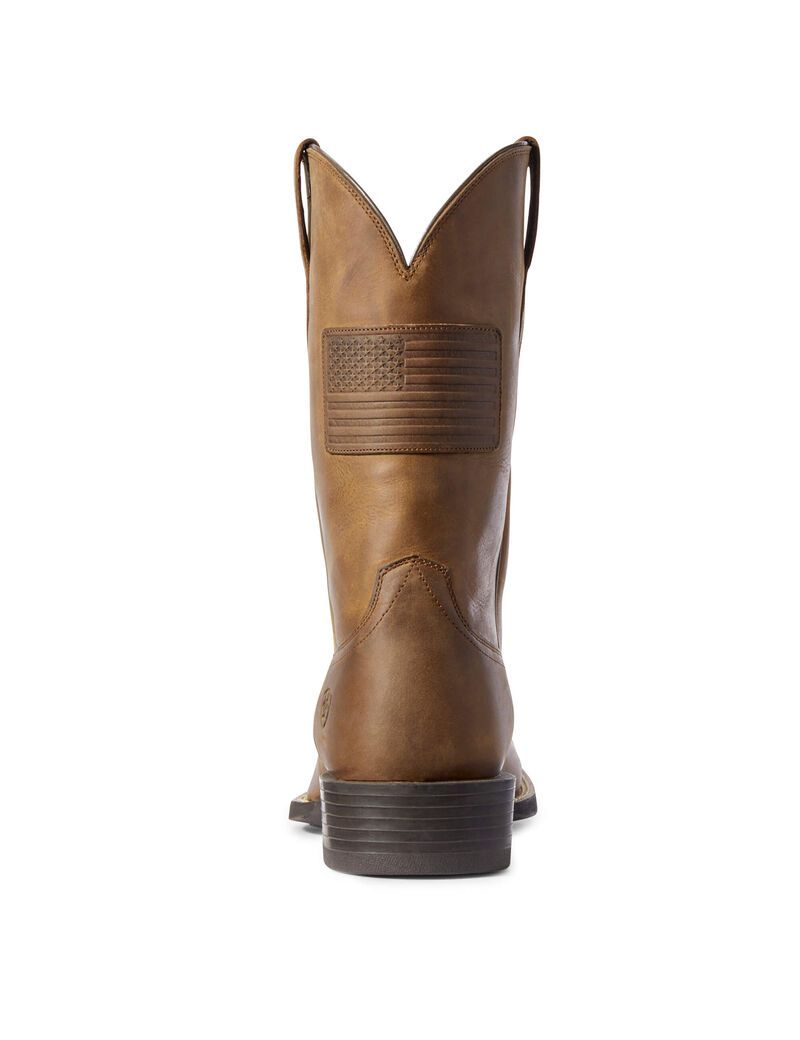 Ariat Sport Patriot II Western Boot Distressed Tan | XBUPVD-164