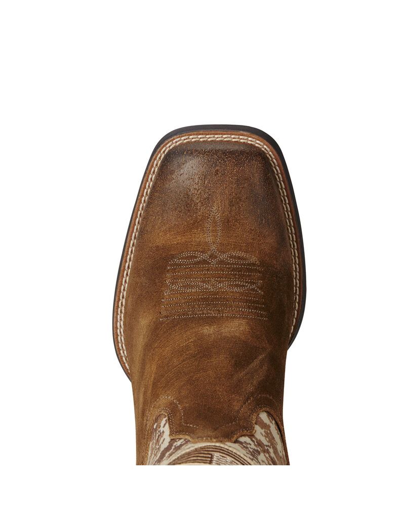 Ariat Sport Patriot Western Boot Antique Mocha Suede | ZTRIUX-238