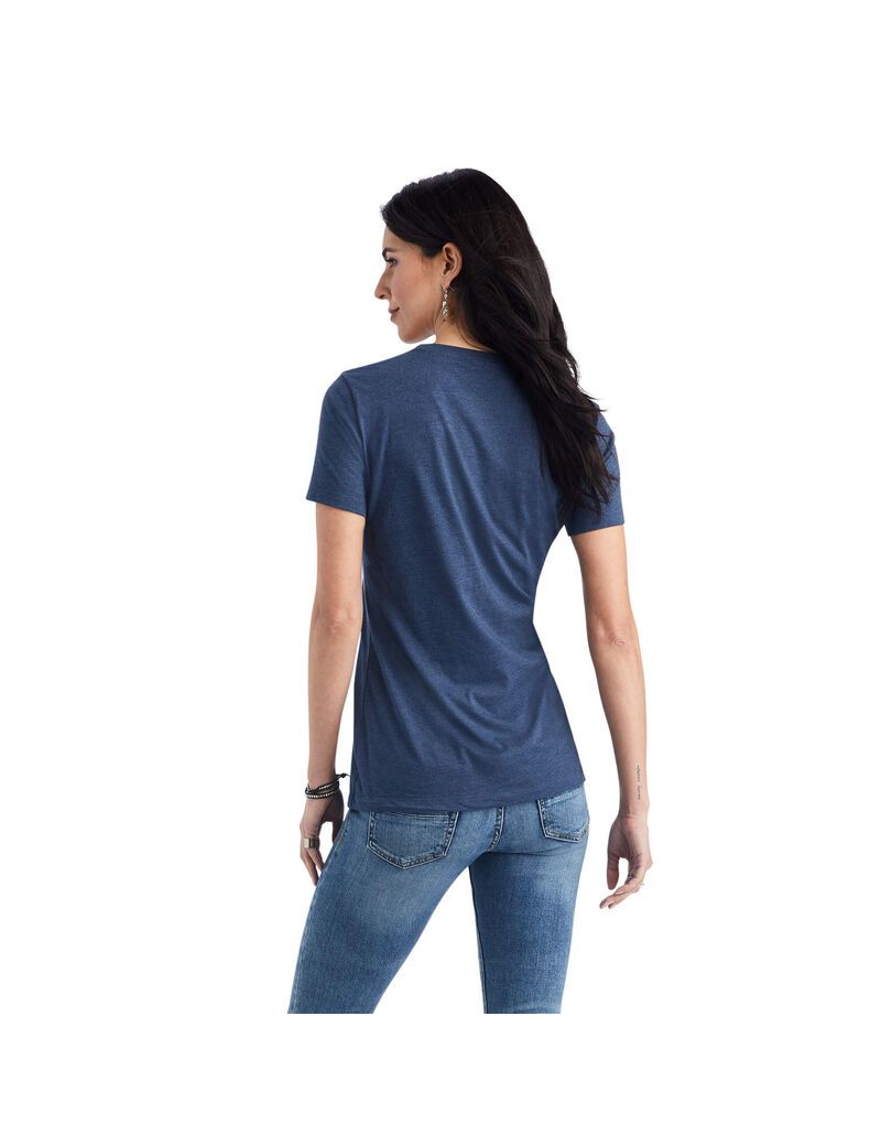 Ariat Star Calf Tee Navy Heather | MBFGDS-472