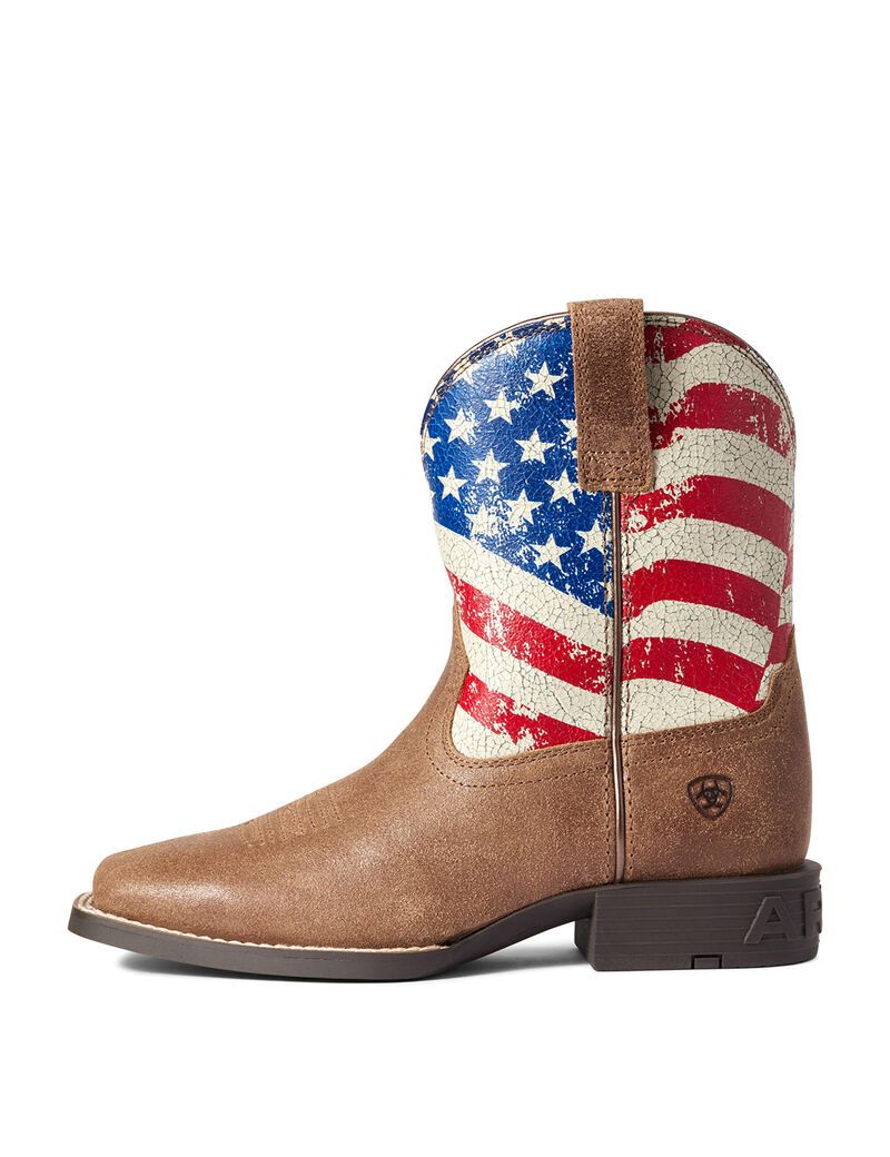 Ariat Stars and Stripes Western Boot Authentic Brown | MQCZWU-684