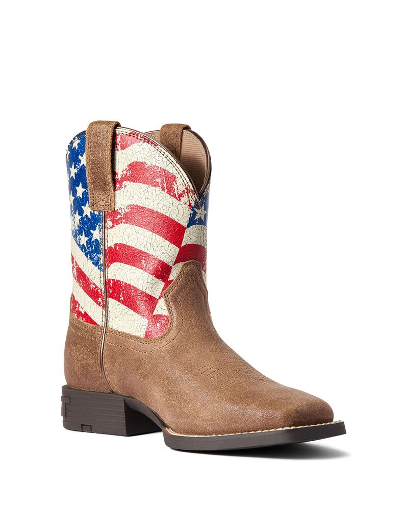 Ariat Stars and Stripes Western Boot Authentic Brown | MQCZWU-684