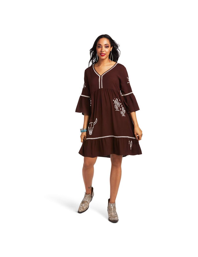 Ariat Stories Dress Deep Mahogany | UHWGJL-962