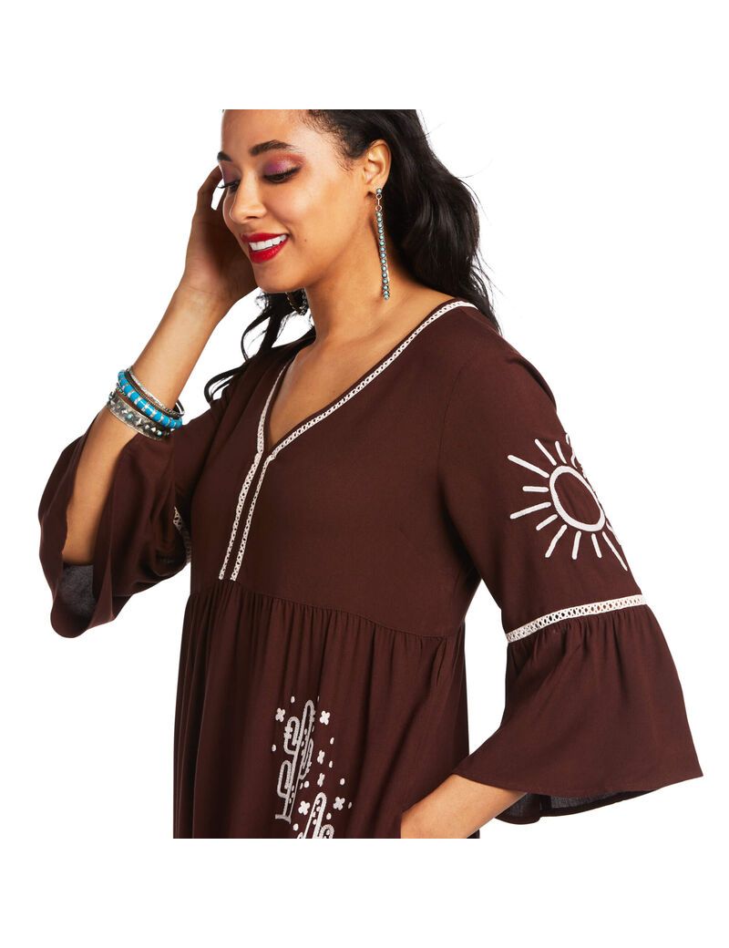 Ariat Stories Dress Deep Mahogany | UHWGJL-962