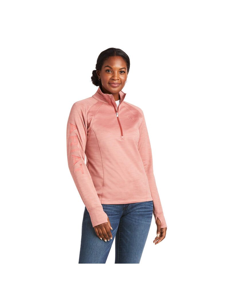 Ariat TEK Team 1/2 Zip Sweatshirt Ash Rose | JPZKYA-257