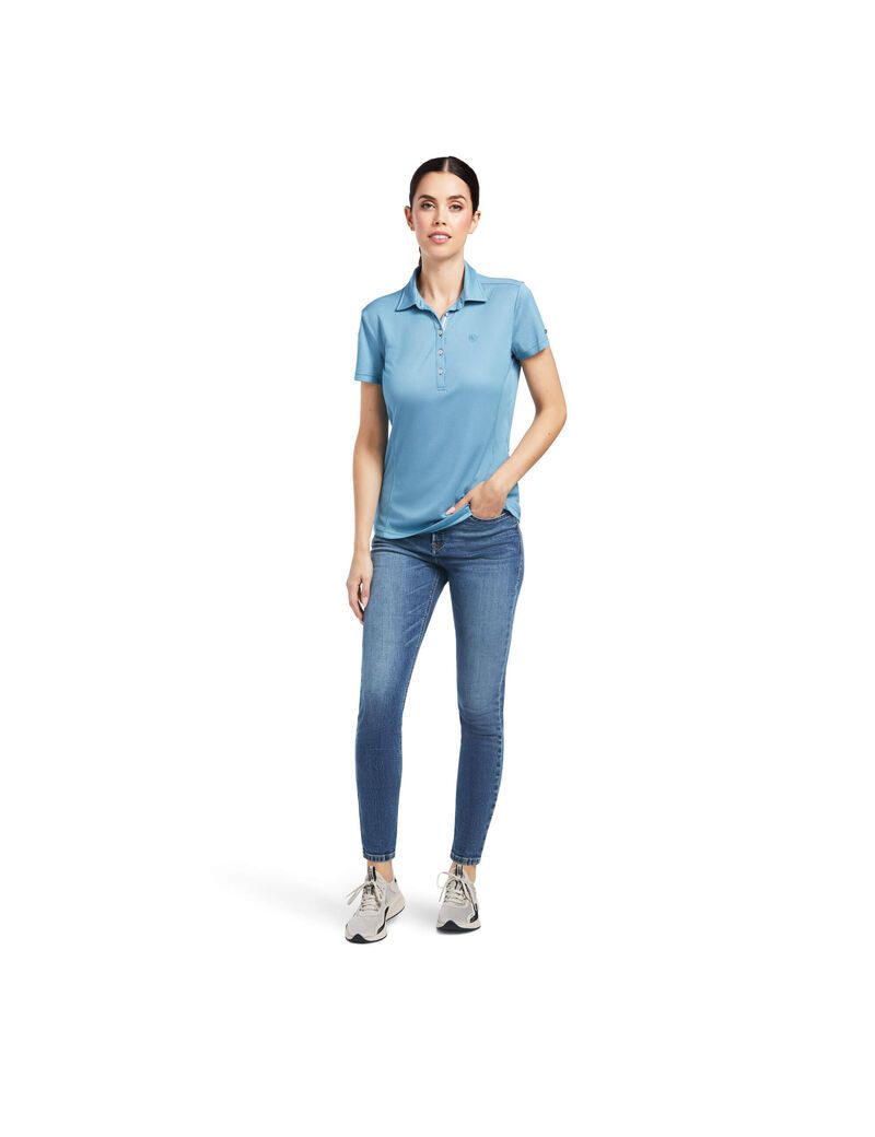 Ariat Talent Polo Saxony Blue | YJKFMQ-312