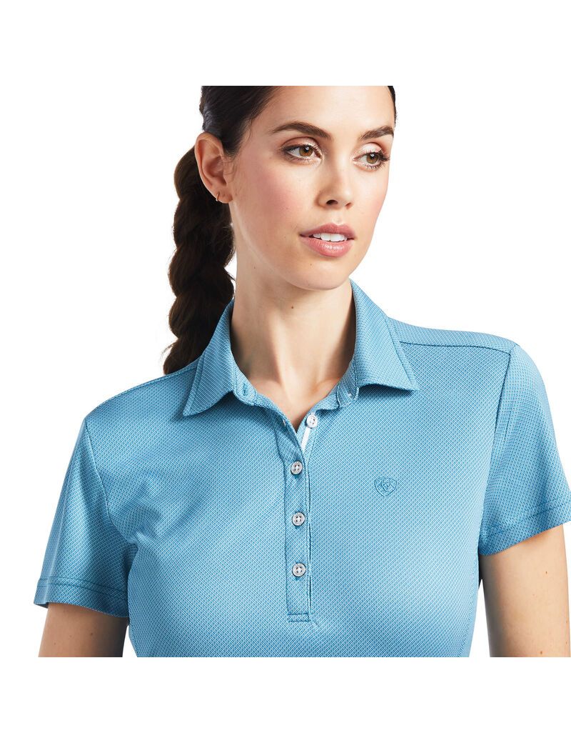 Ariat Talent Polo Saxony Blue | YJKFMQ-312