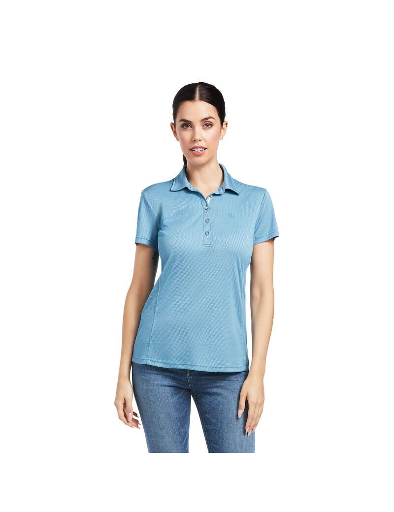 Ariat Talent Polo Saxony Blue | YJKFMQ-312