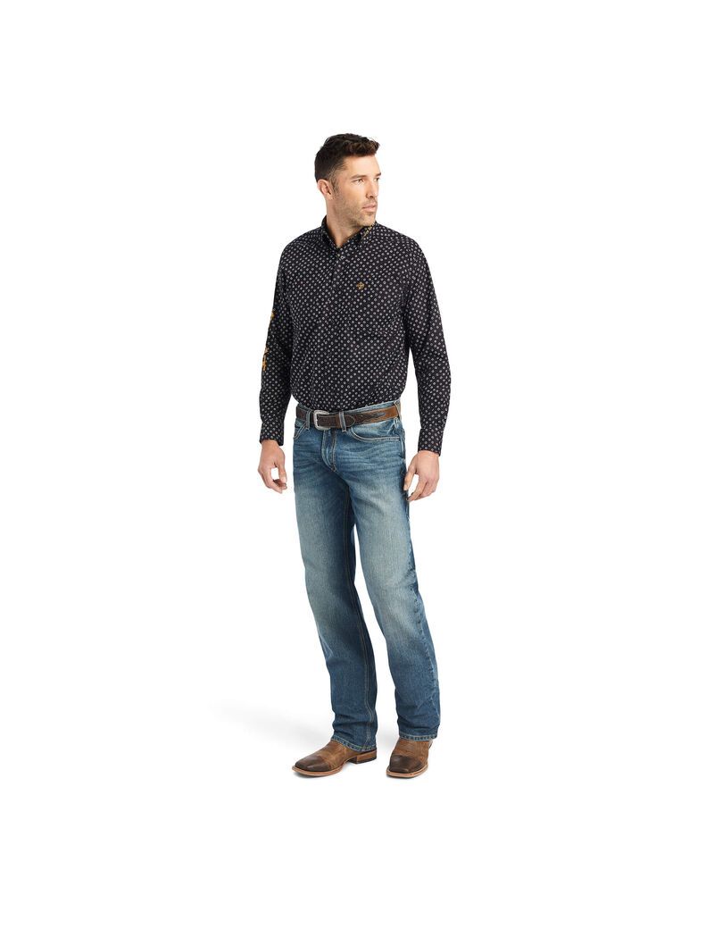 Ariat Team Conor Classic Fit Shirt Black | SGZXHB-618