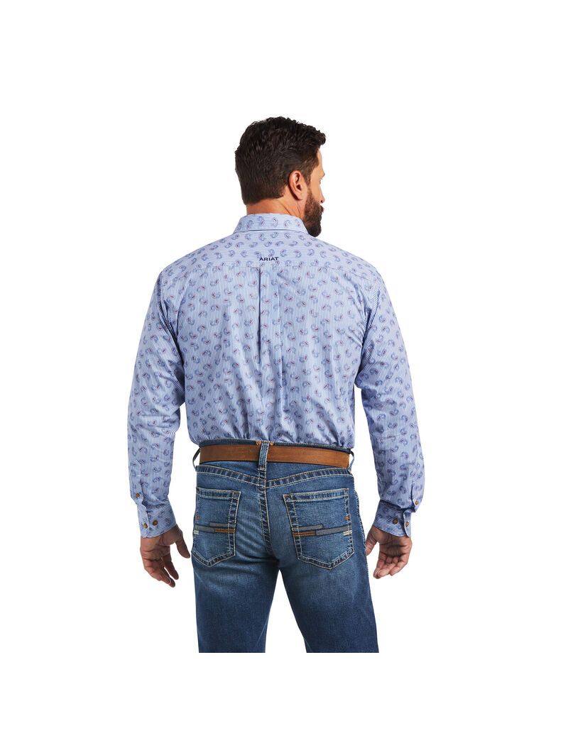 Ariat Team Farran Classic Fit Shirt Quiet Harbor | LQUTXB-568