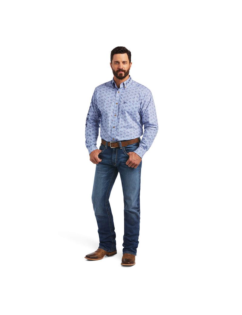 Ariat Team Farran Classic Fit Shirt Quiet Harbor | LQUTXB-568