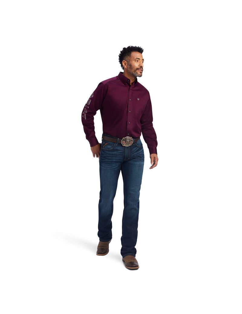 Ariat Team Logo Twill Classic Fit Shirt Beet/Serape | CLHQBI-405