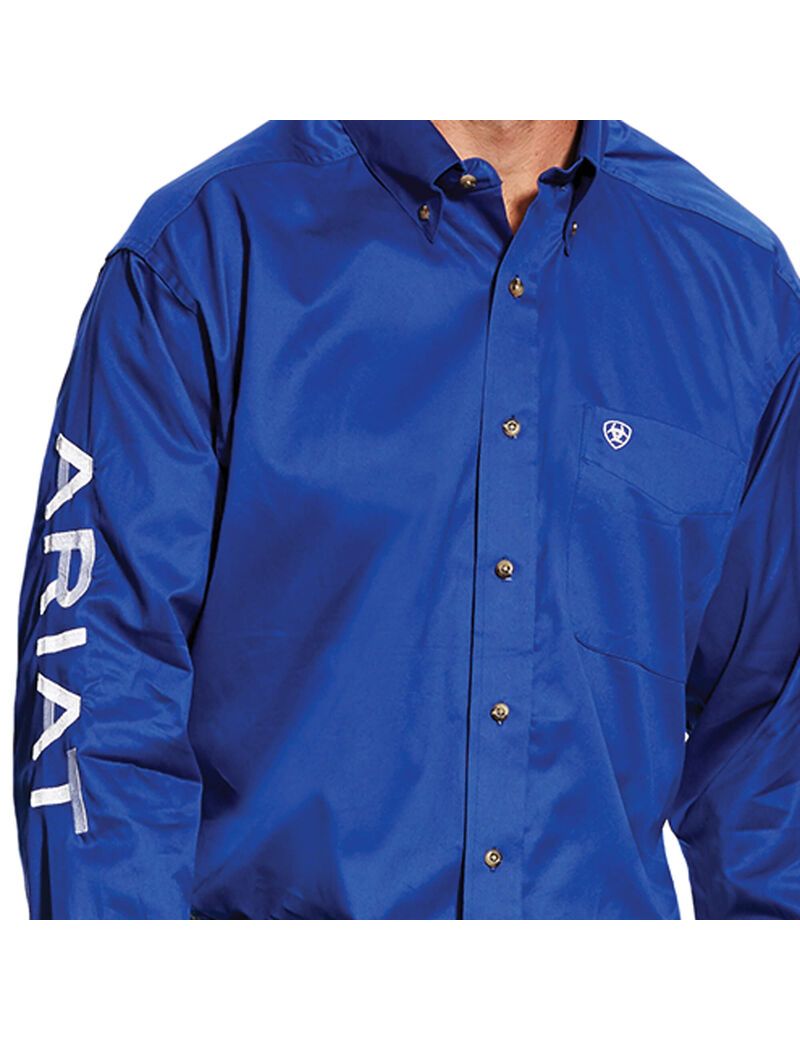 Ariat Team Logo Twill Classic Fit Shirt Ultramarine/White | OAVSGQ-248