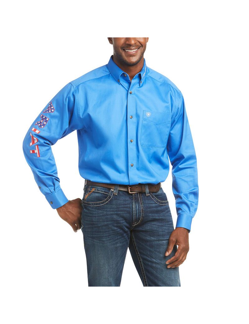 Ariat Team Logo Twill Classic Fit Shirt Multi Print | QXZLMO-750