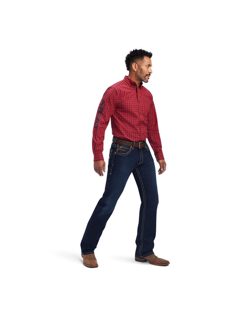 Ariat Team Mariano Fitted Shirt Tango Red | FMAIEH-862