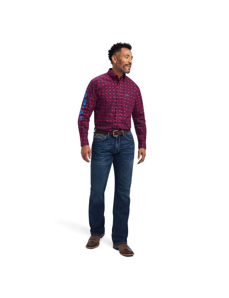 Ariat Team Markus Classic Fit Shirt Magenta Purple | QJALFS-248