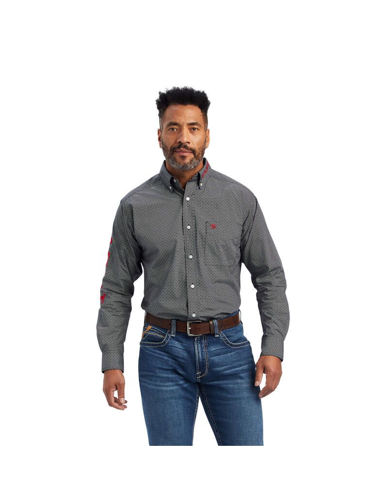 Ariat Team Massimo Classic Fit Shirt Tango Red | UOJREV-720