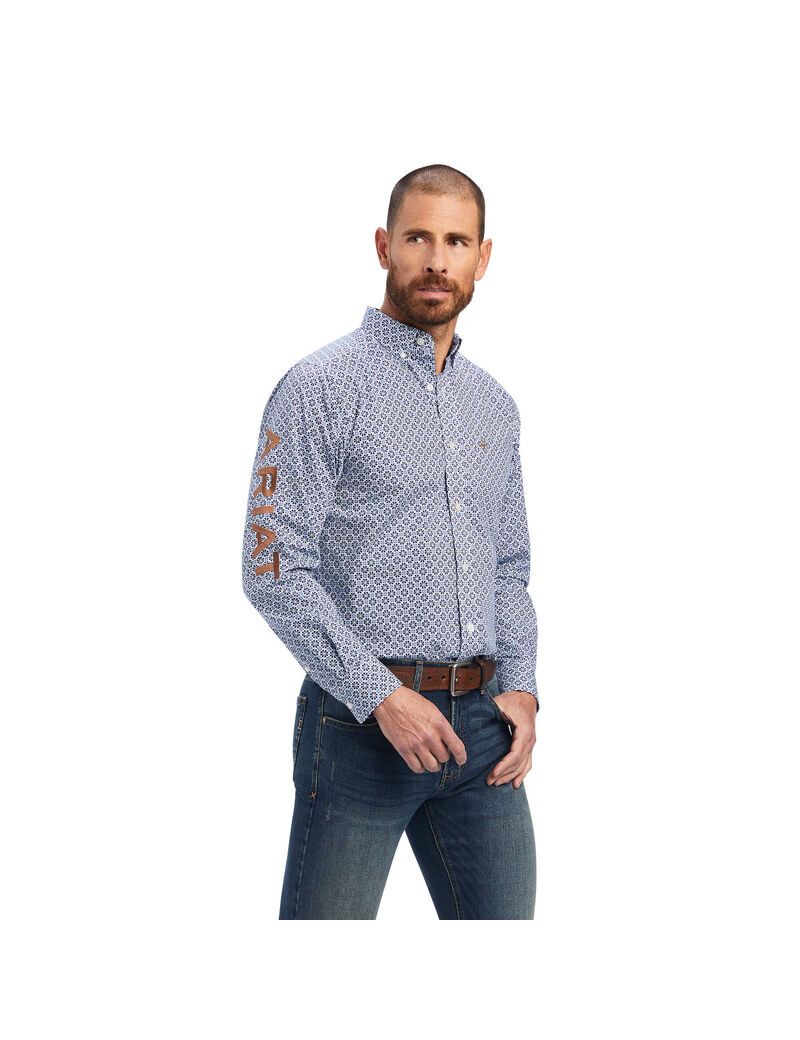 Ariat Team Maurice Fitted Shirt White | RZTCLE-580