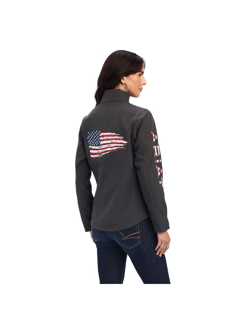 Ariat Team Patriot Softshell Jacket Heather Charcoal | OYLUKN-624