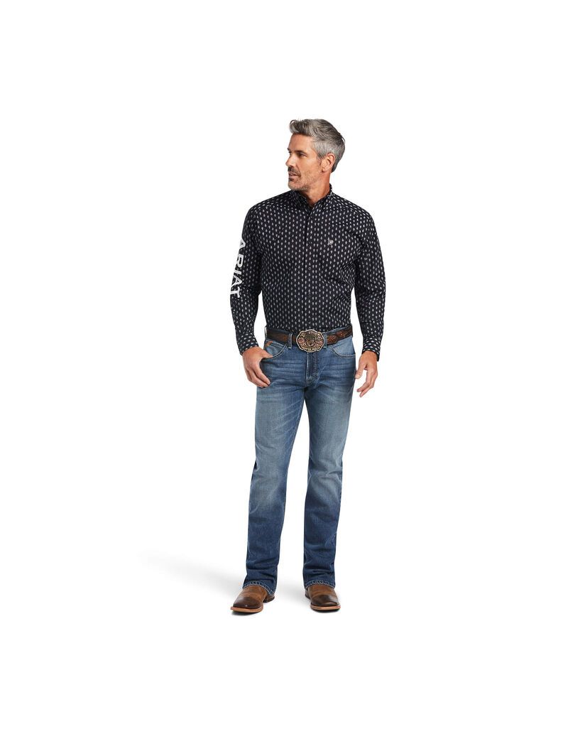 Ariat Team Raine Classic Fit Shirt Black | MQZNIR-473