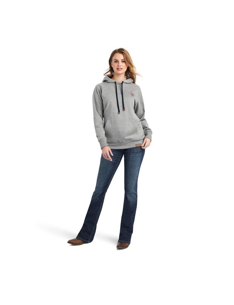 Ariat Thunderbird Chimayo Hoodie Heather Grey | EQDJVO-132