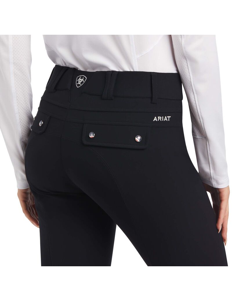 Ariat Tri Factor Grip Knee Patch Breech Black | RPQXID-904