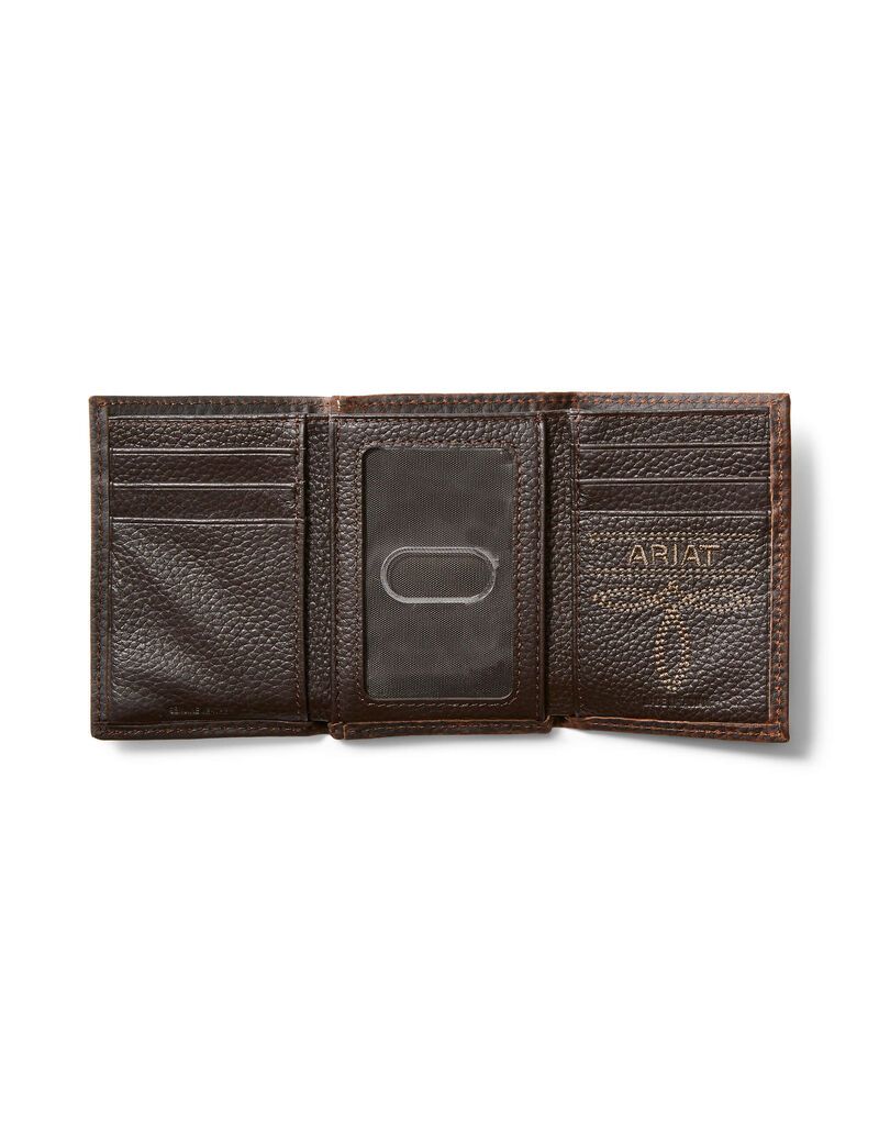 Ariat Trifold Wallet Stacked Logo Brown Rowdy | SPZAJX-250