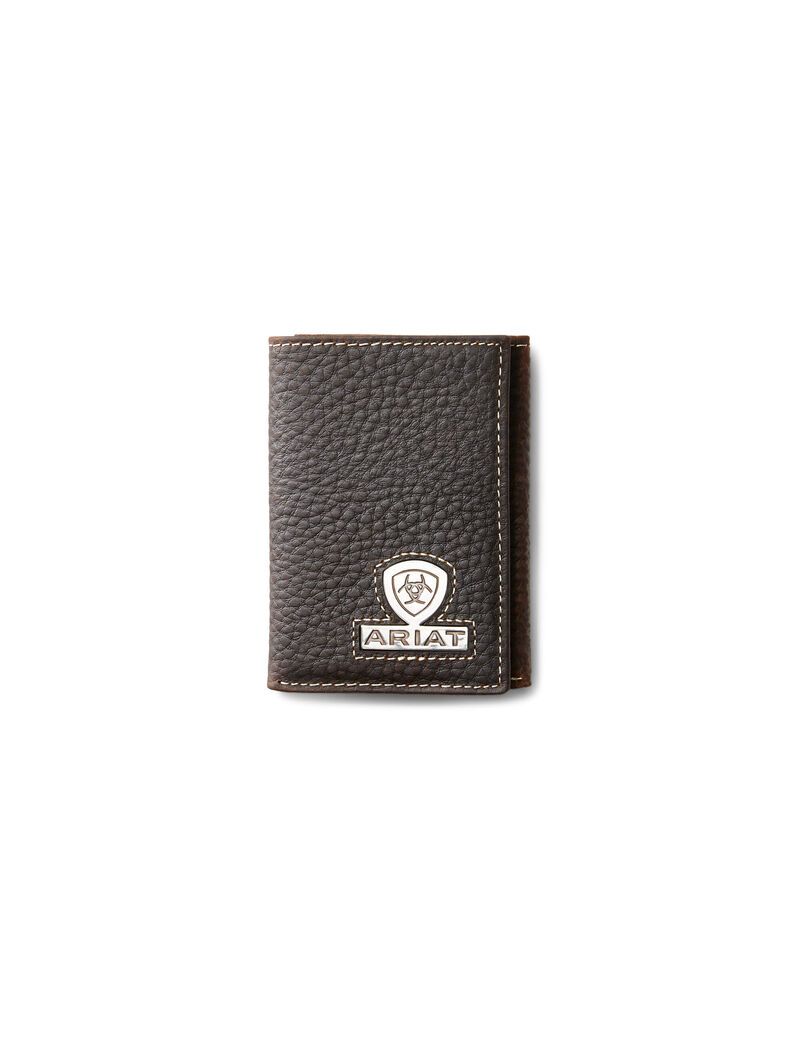 Ariat Trifold Wallet Stacked Logo Brown Rowdy | SPZAJX-250