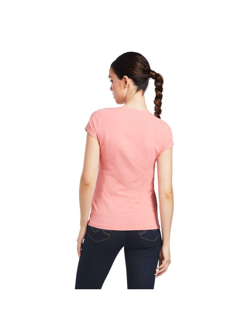 Ariat Trot Line T-Shirt Peach Blossom | FIMNSQ-085