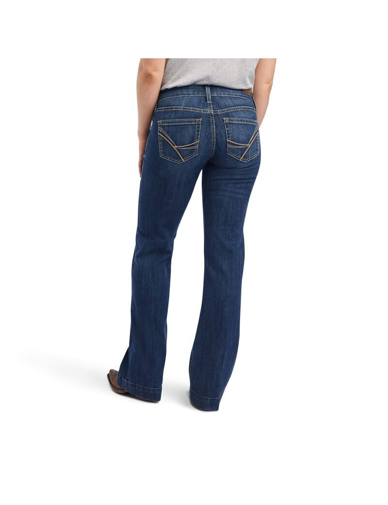 Ariat Trouser Mid Rise Amaryllis Wide Leg Jean Irvine | QKYABG-128