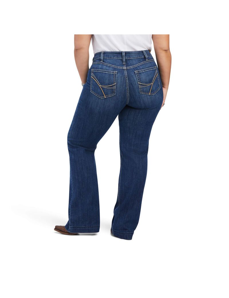 Ariat Trouser Mid Rise Amaryllis Wide Leg Jean Irvine | QKYABG-128